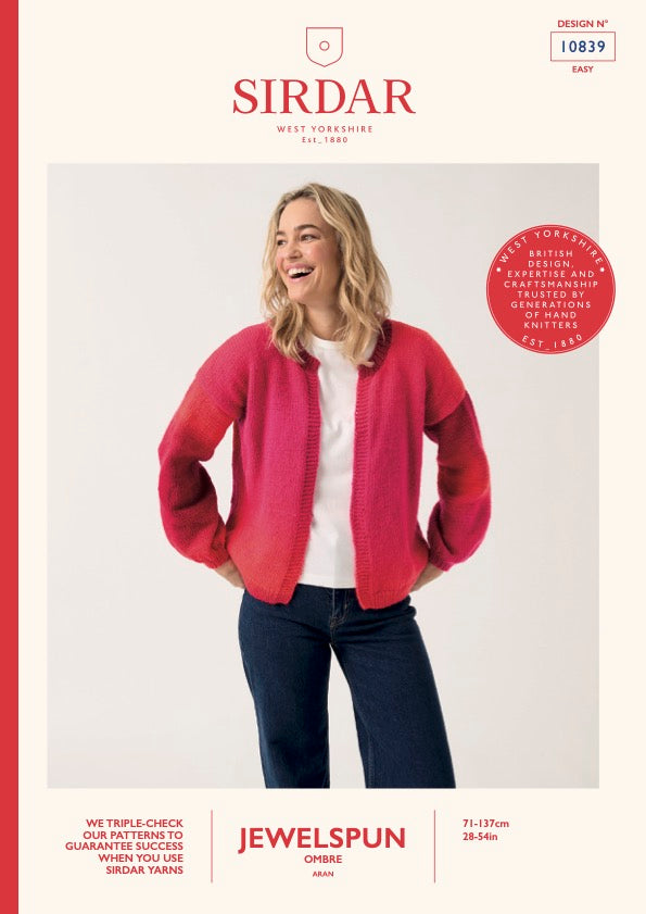 Sirdar - 10839 - Event Edge-to-Edge Cardigan