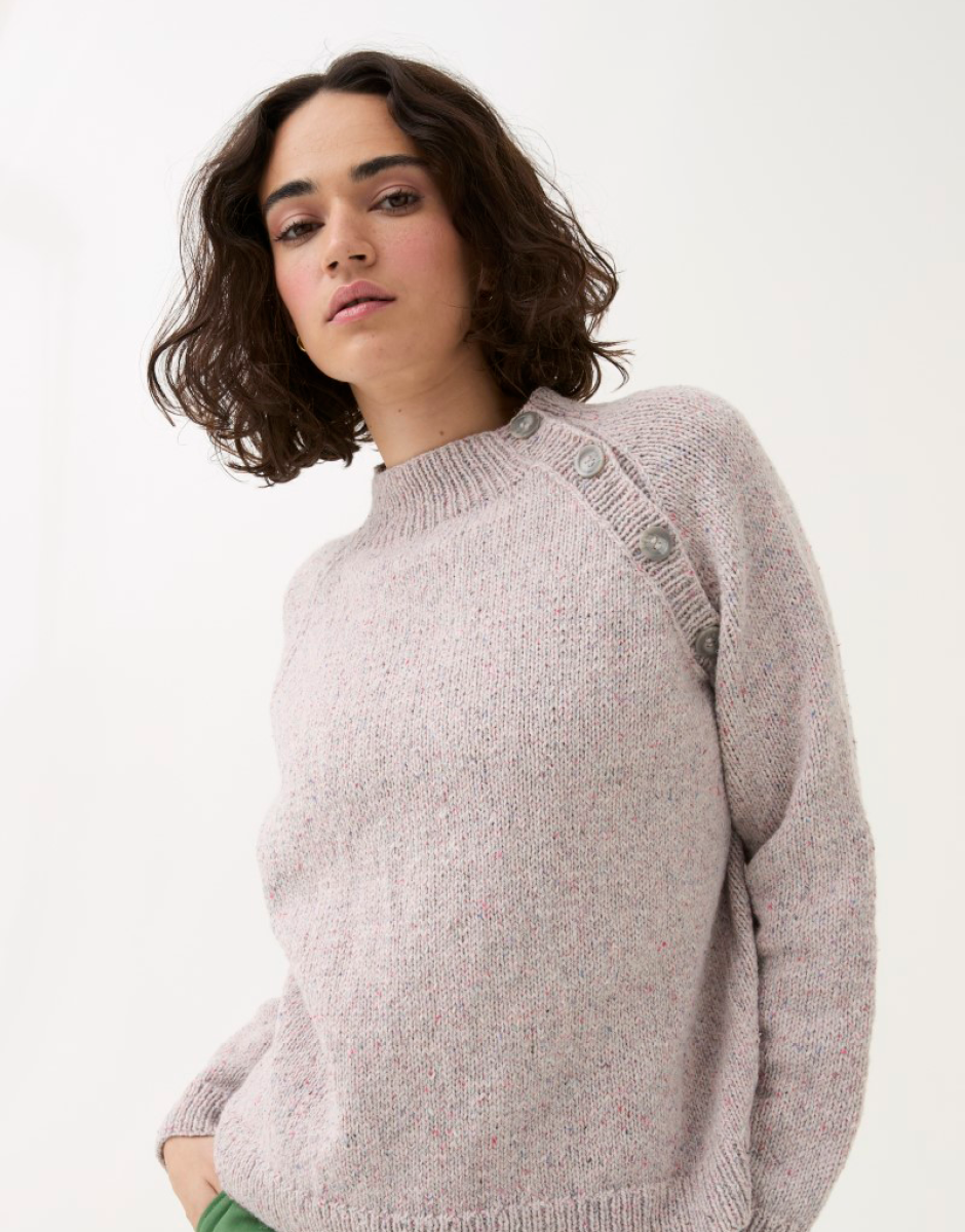 Sirdar - 10781 - Buttoned Raglan Sweater - Loveful Recycled Tweed Blend DK