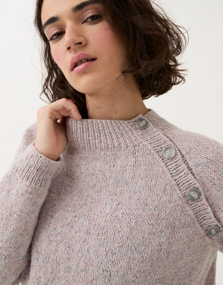 Sirdar - 10781 - Buttoned Raglan Sweater - Loveful Recycled Tweed Blend DK