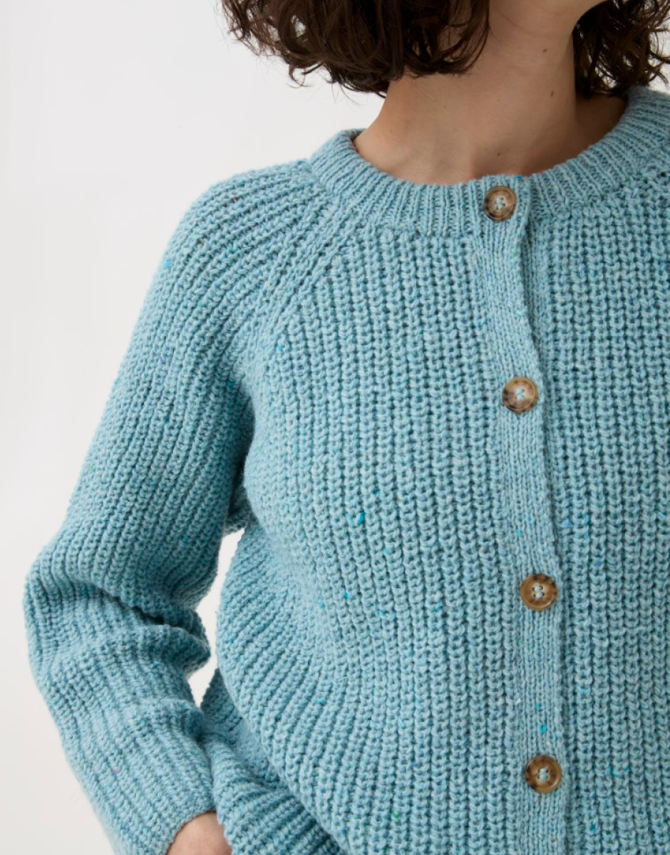 Sirdar - 10780 - Round Neck Ribbed Cardigan - Loveful Recycled Tweed Blend DK