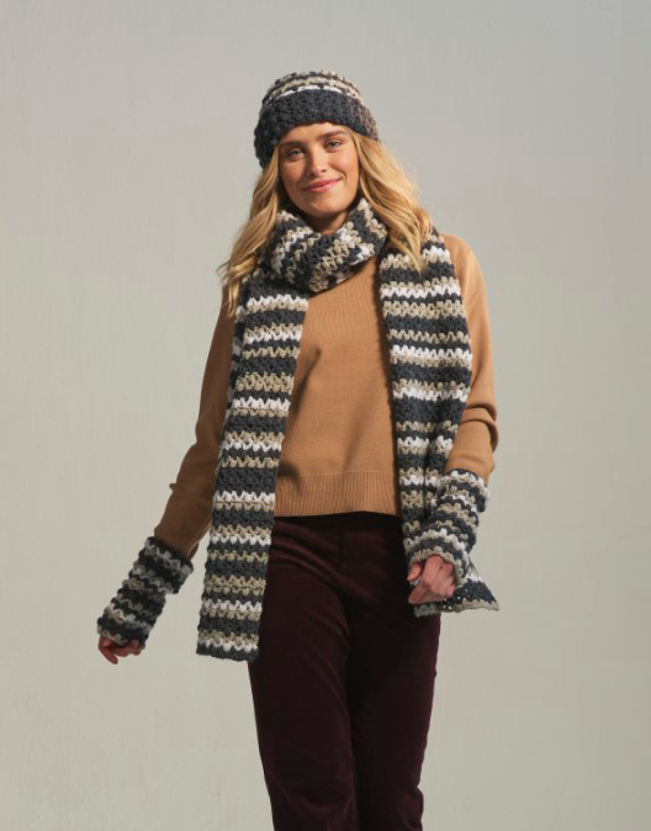 Sirdar - 10769 - Sea Level Scarf Set - Loveful Acrylic DK