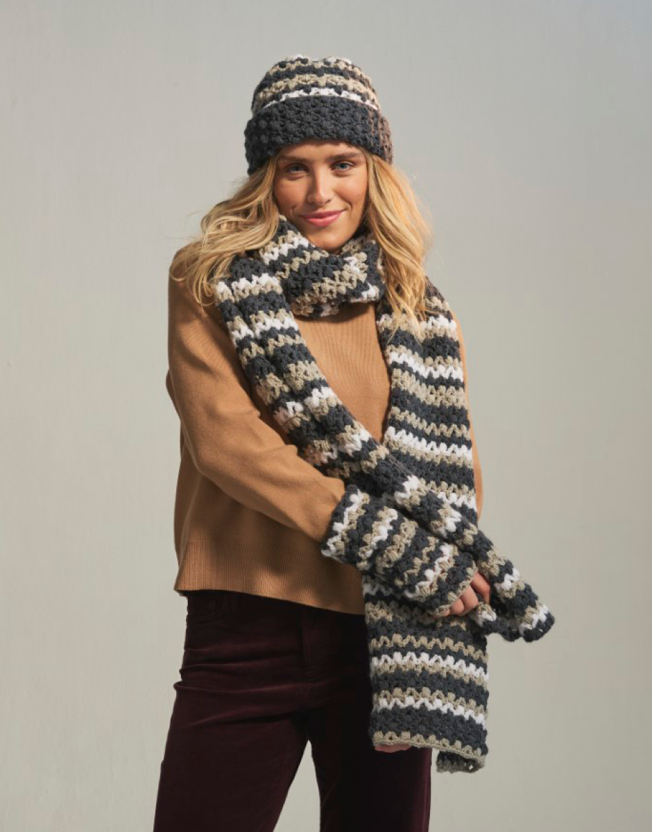 Sirdar - 10769 - Sea Level Scarf Set - Loveful Acrylic DK