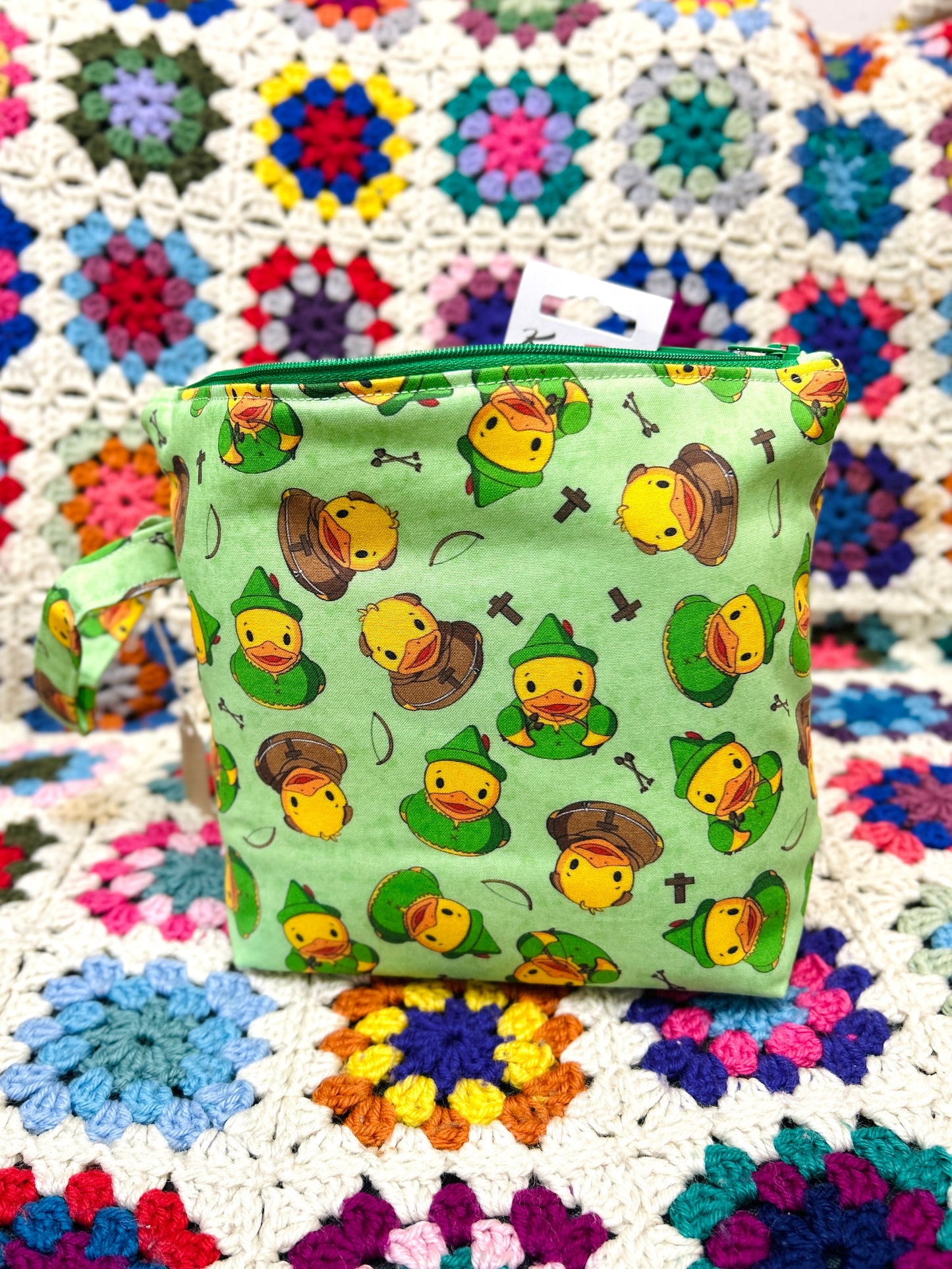 Bertie & Poppet - Small zip project bags - Exclusive Nottingham Robin Hood Rubber Duck Design