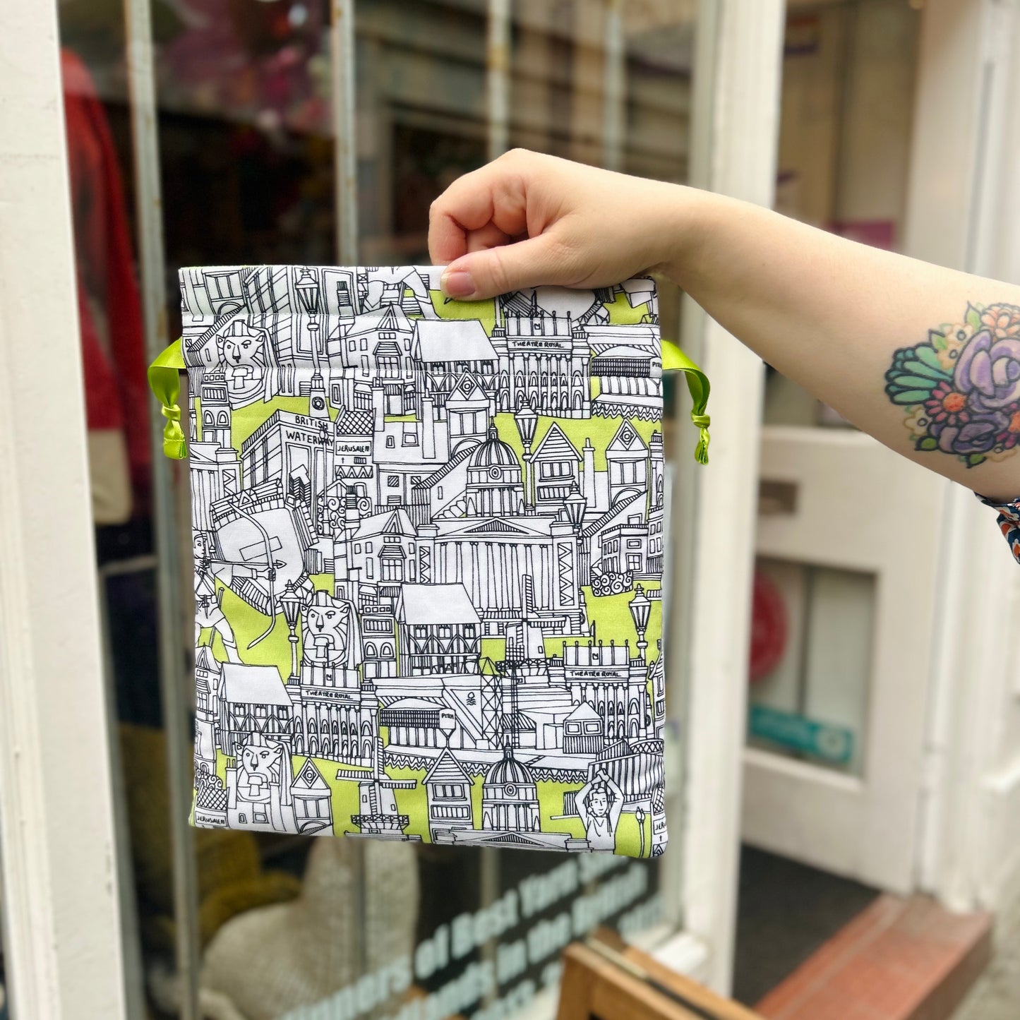 Bertie & Poppet - Medium drawstring bags - Exclusive Nottingham Landmark Design