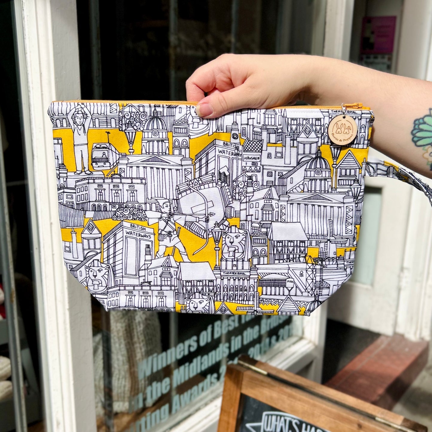 Bertie & Poppet - Medium zip project bags - Exclusive Nottingham Landmark Design