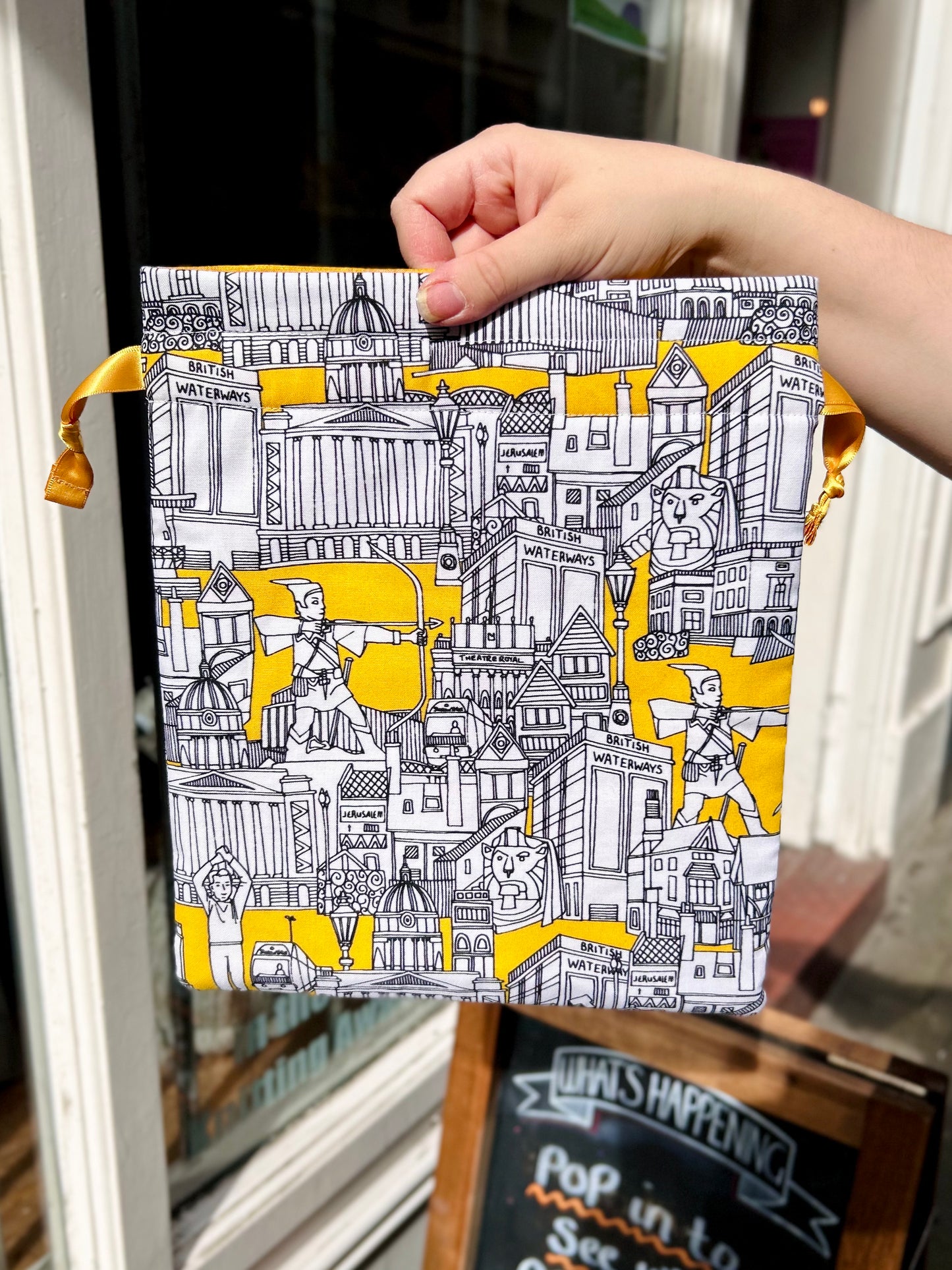 Bertie & Poppet - Medium drawstring bags - Exclusive Nottingham Landmark Design
