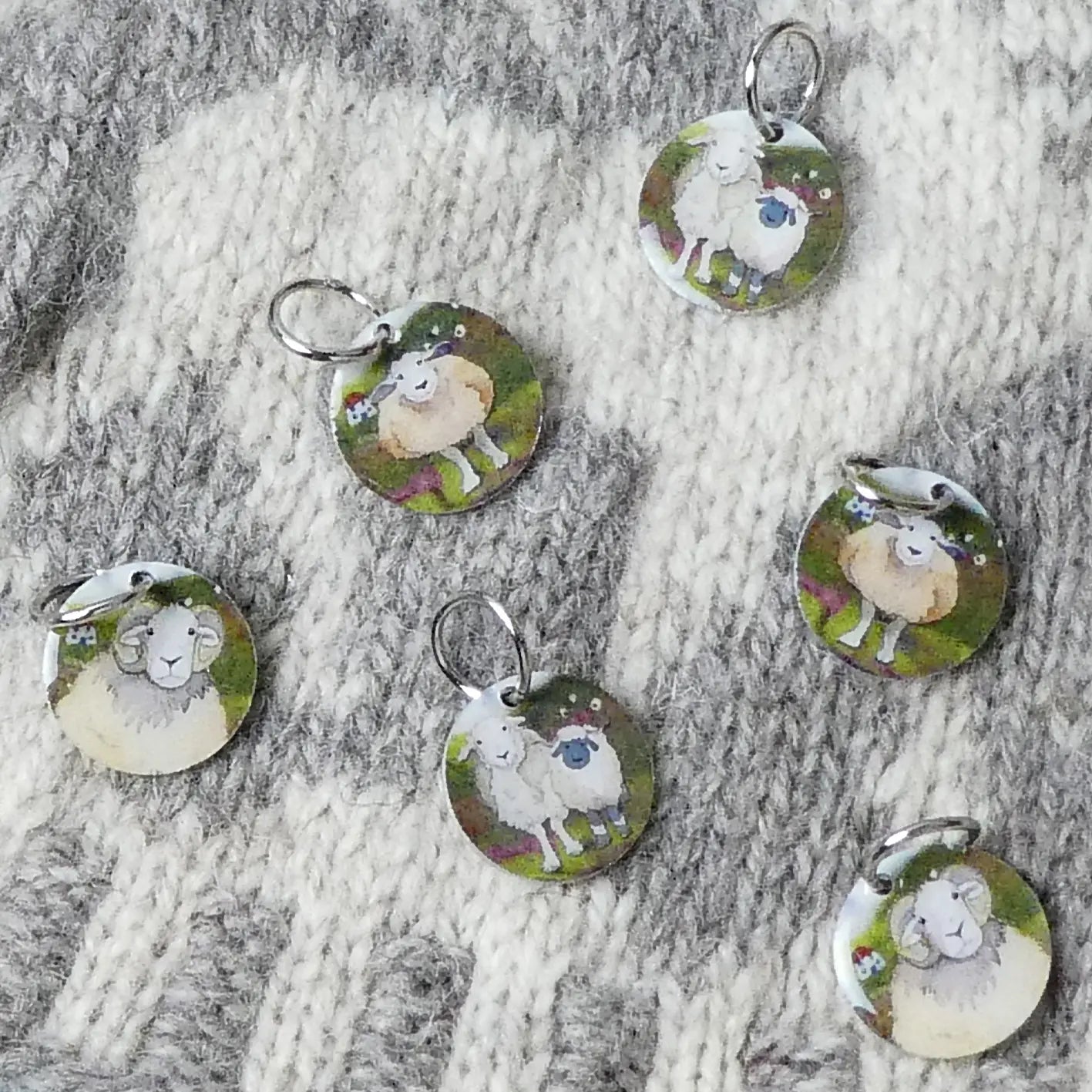 Emma Ball - Set of 6 Stitch Markers (Rings)