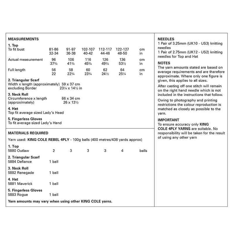 6278 4ply Lace Vest Top & Accesories