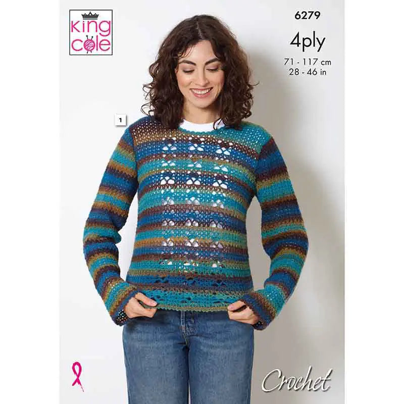 6277 4ply Crochet Jumper & Accesories