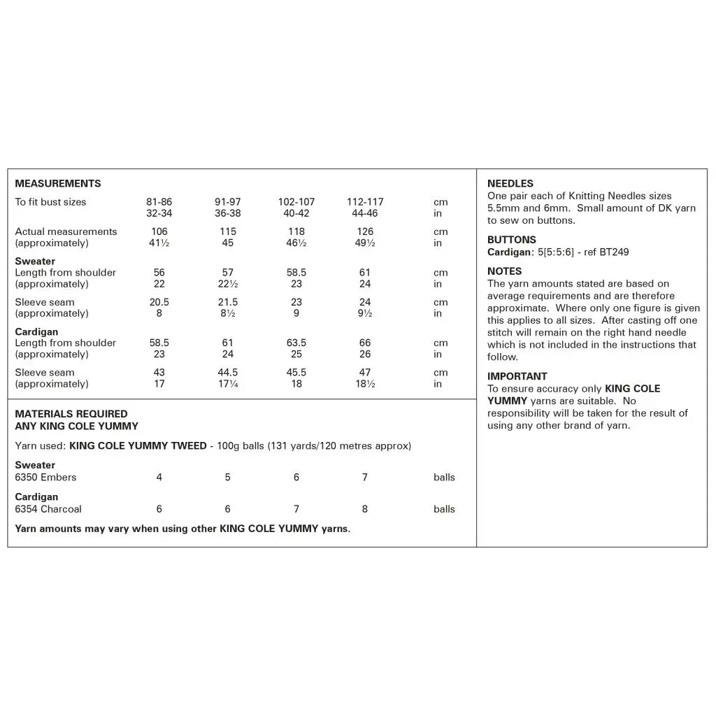 6316 - Cardigan and Sweater - Yummy Tweed