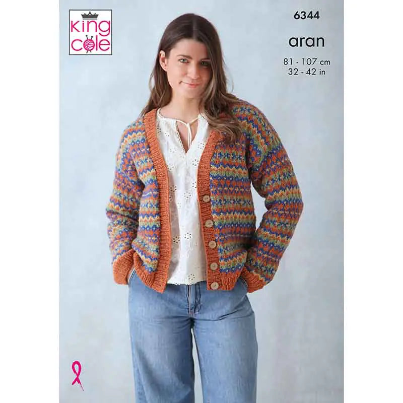 6344 - Cardigan and Tank Top - Aran