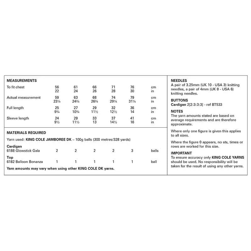 6348 - Cardigan and Top - DK