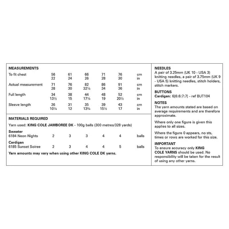 6349 - Sweater and Cardigan - DK