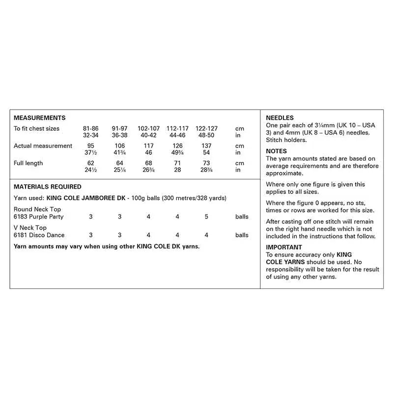 6350 - Round neck and V neck Top - DK