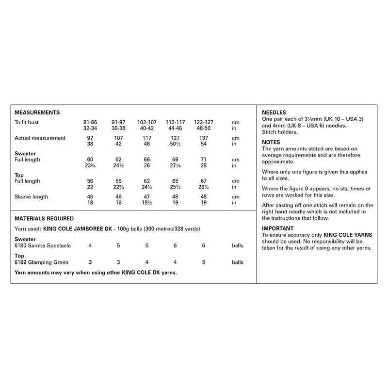 6351 - Sweater and Top - DK