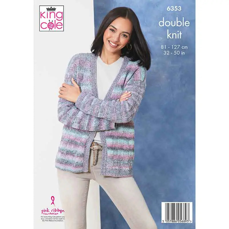 6353 - Basket weave Cardigan - DK