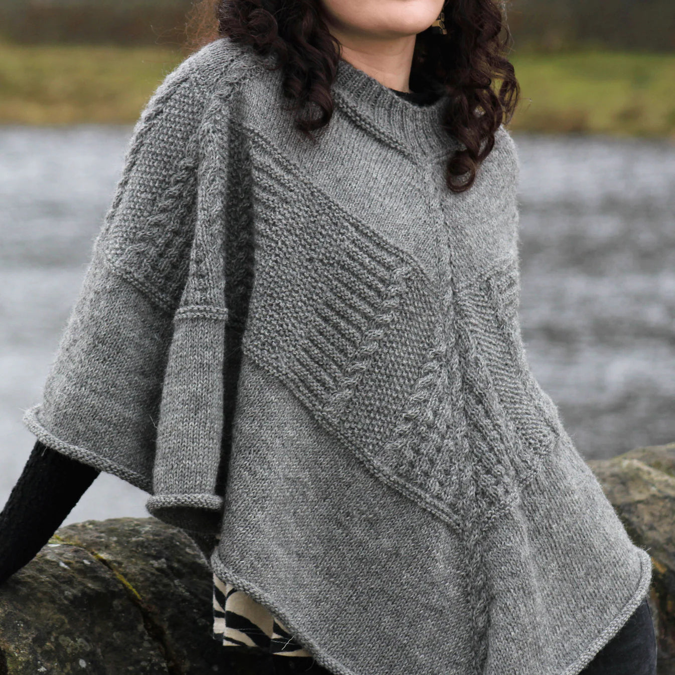 Baa Ram Ewe Saltwick Bay Poncho Jumper DK