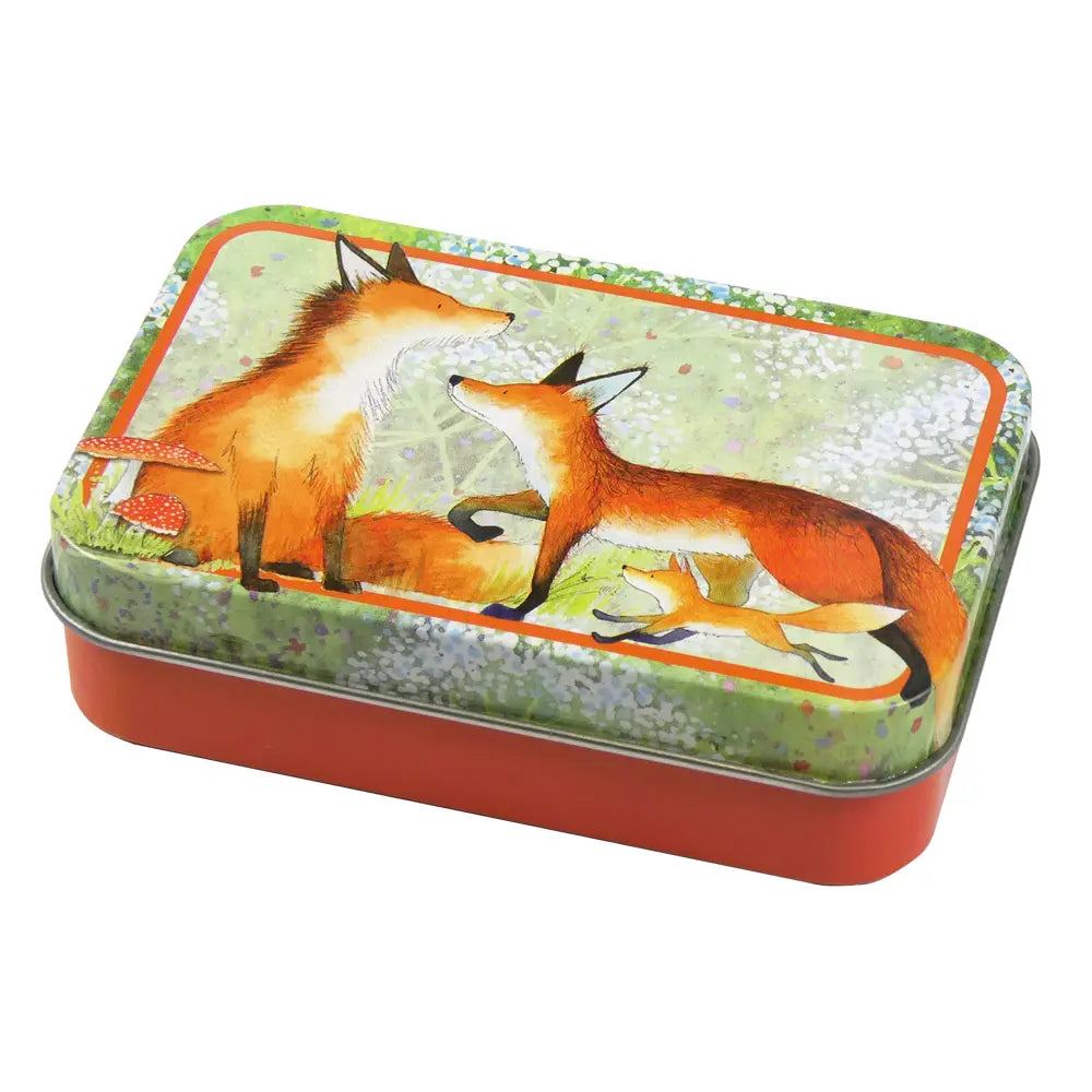 Emma Ball - Foxes Mini Rectangular Hinged Tin