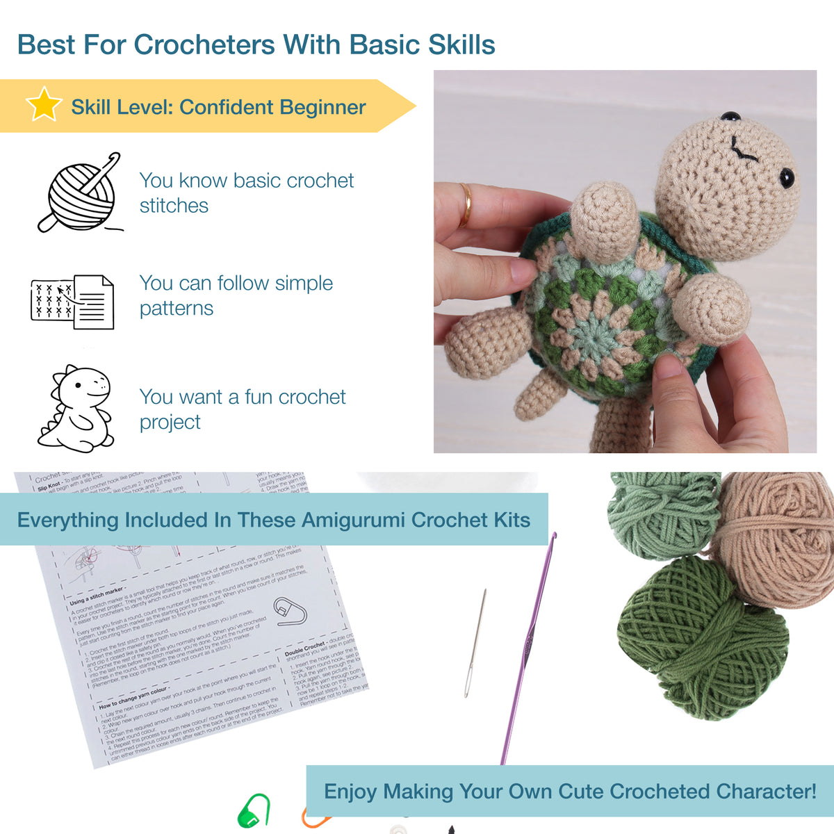 Amigurumi Tortoise Crochet Kit