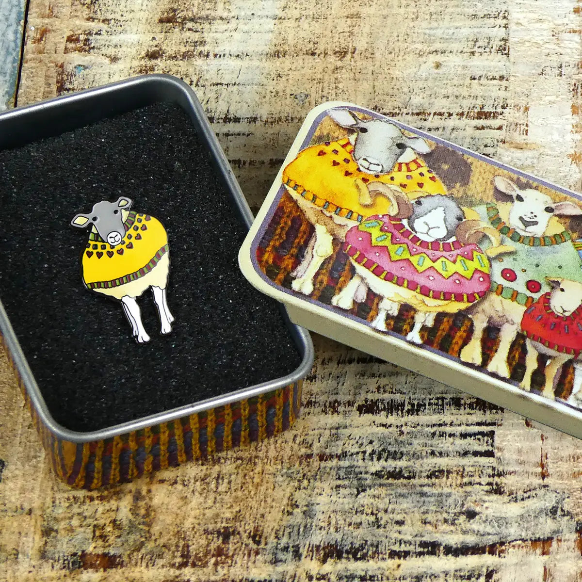 Sheep in yellow sweater