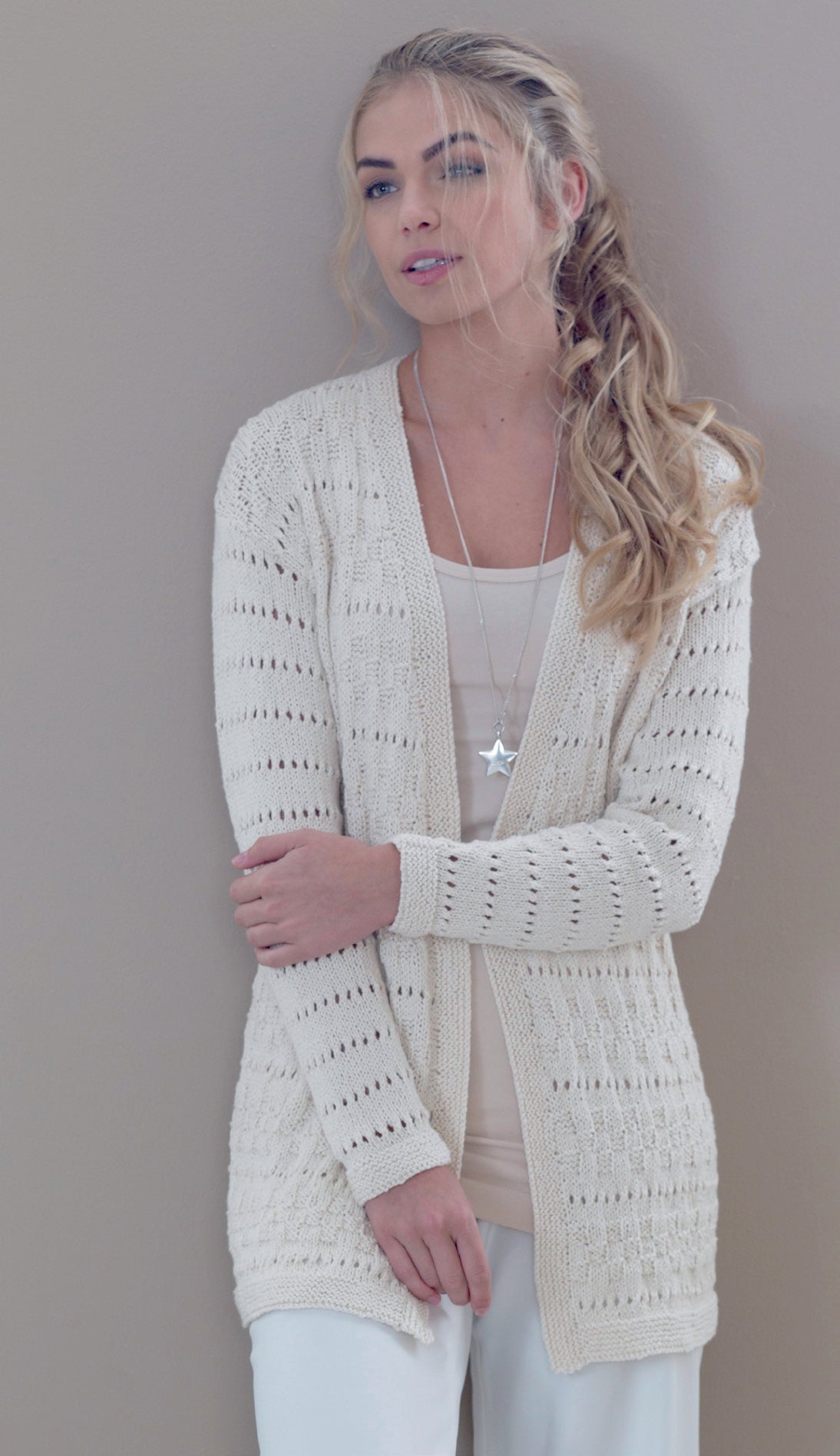 Basket Lace Cardigan, Long