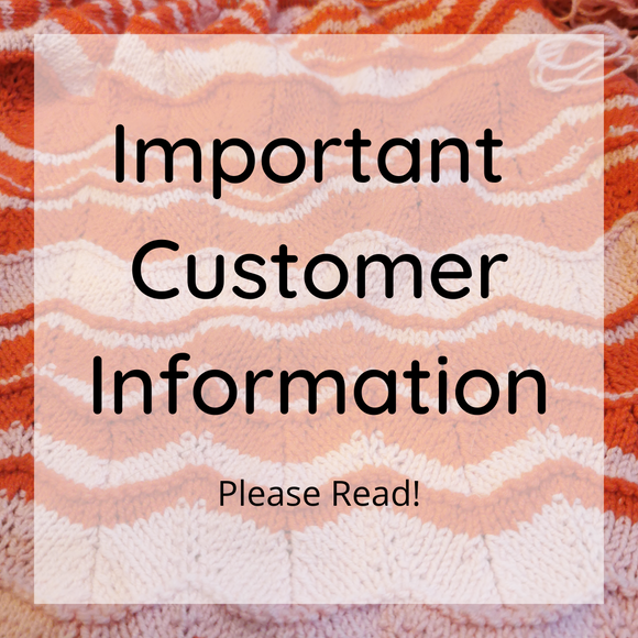 Important Customer Information - Please Read!