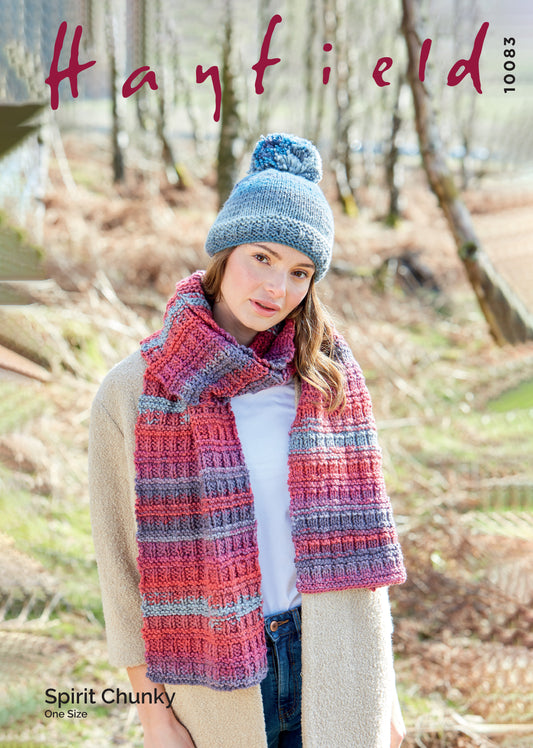 Sirdar Hayfield - 10083 - Scarf and hat - Spirit Chunky