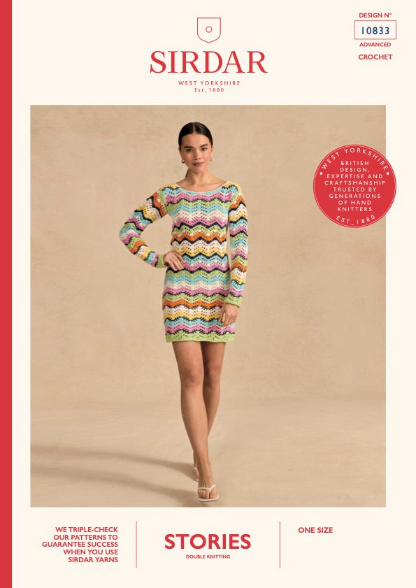 Sirdar Stories Pattern - Cheeky Chevron Mini Dress 10833