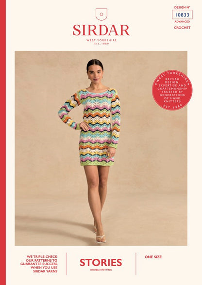 Sirdar - 10833 - Cheeky Chevron Minidress - Crochet