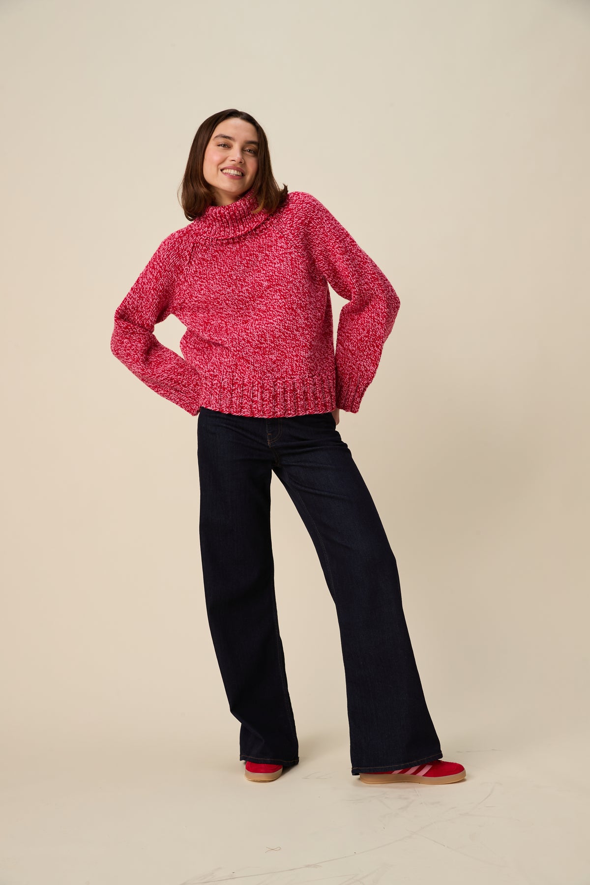 Hayfield Bonus Marl Chunky - Meld roll neck sweater 10947