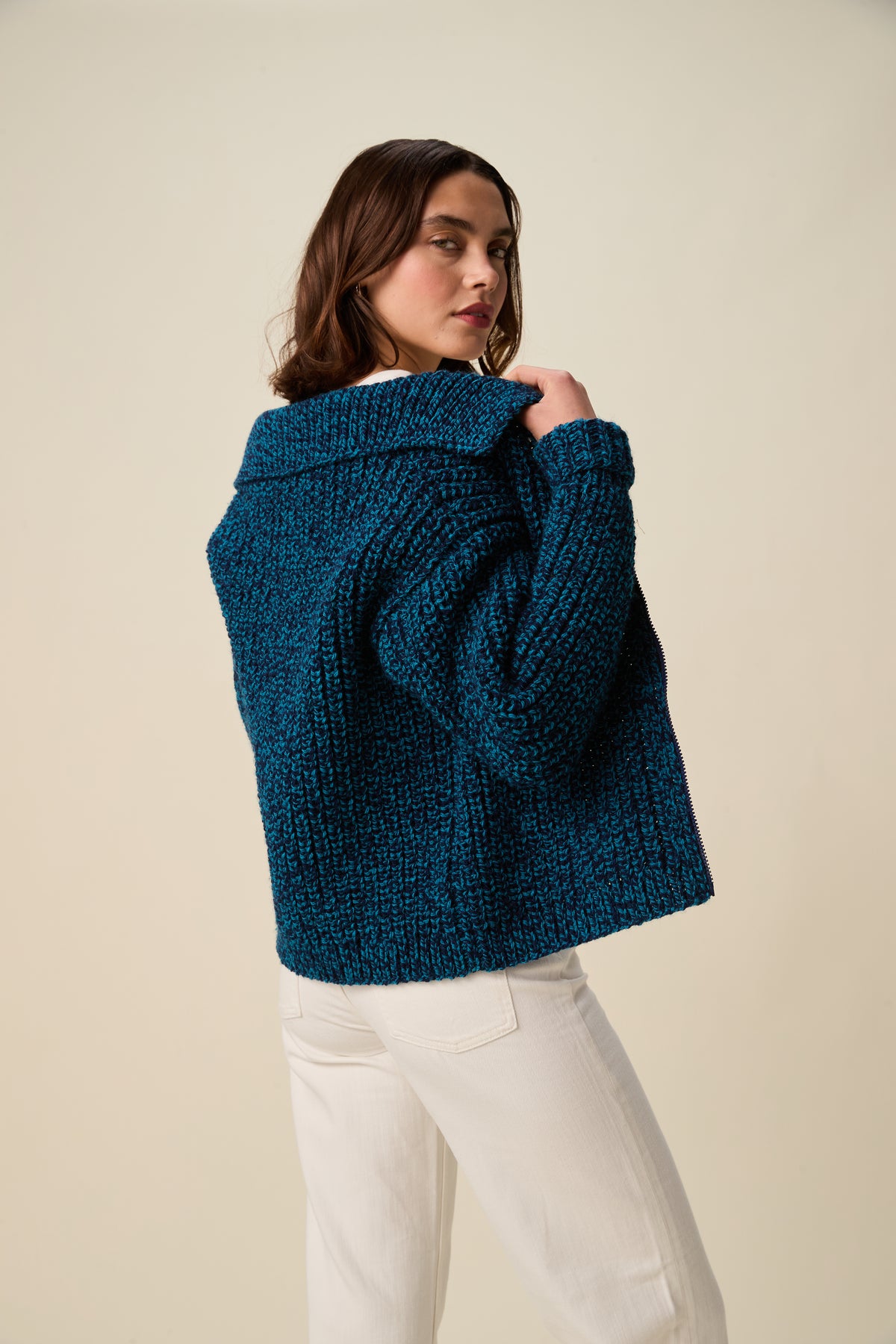 Hayfield Bonus Marl Chunky - Embrace collar cardigan design no 10949