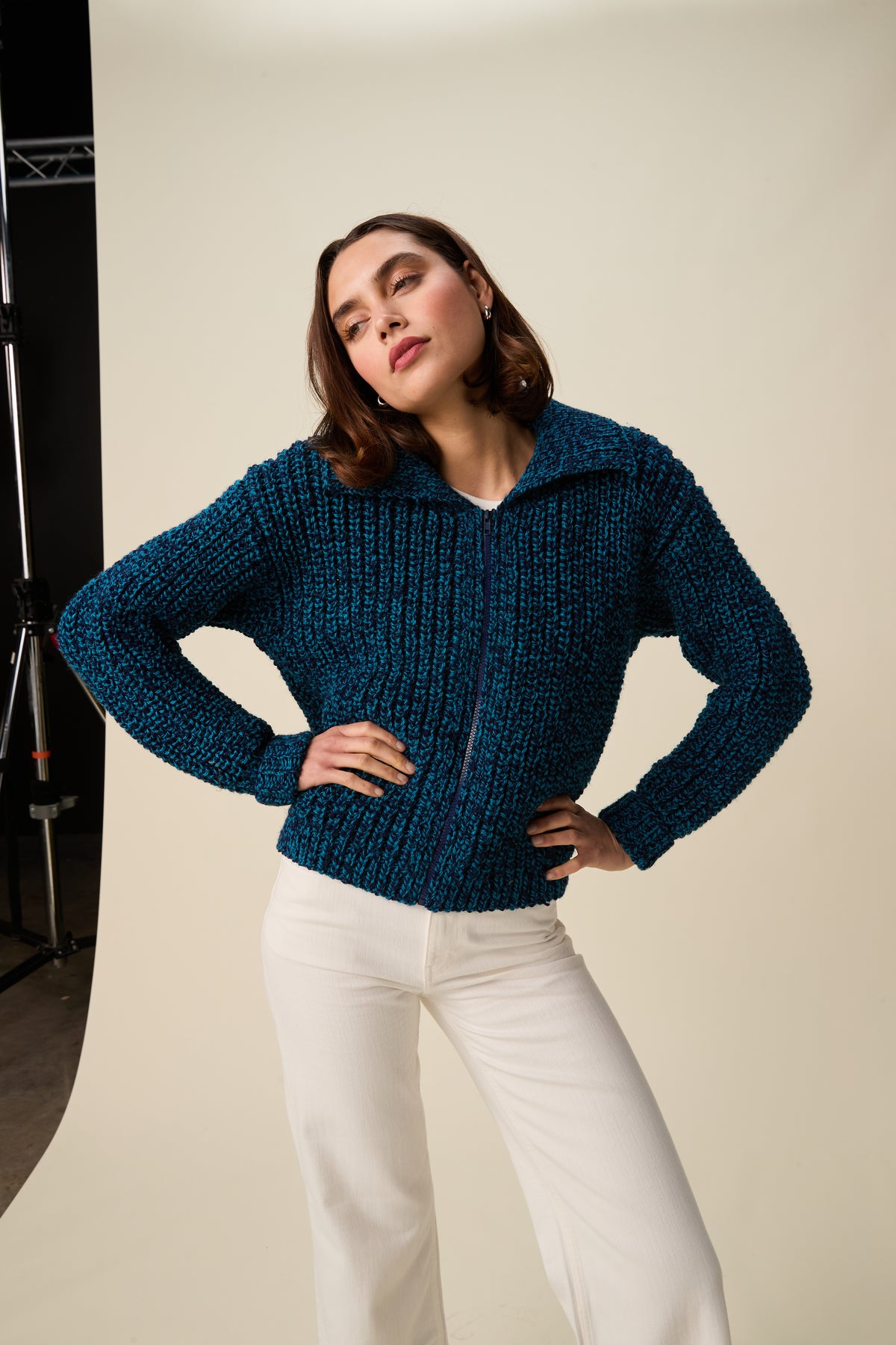 Hayfield Bonus Marl Chunky - Embrace collar cardigan design no 10949