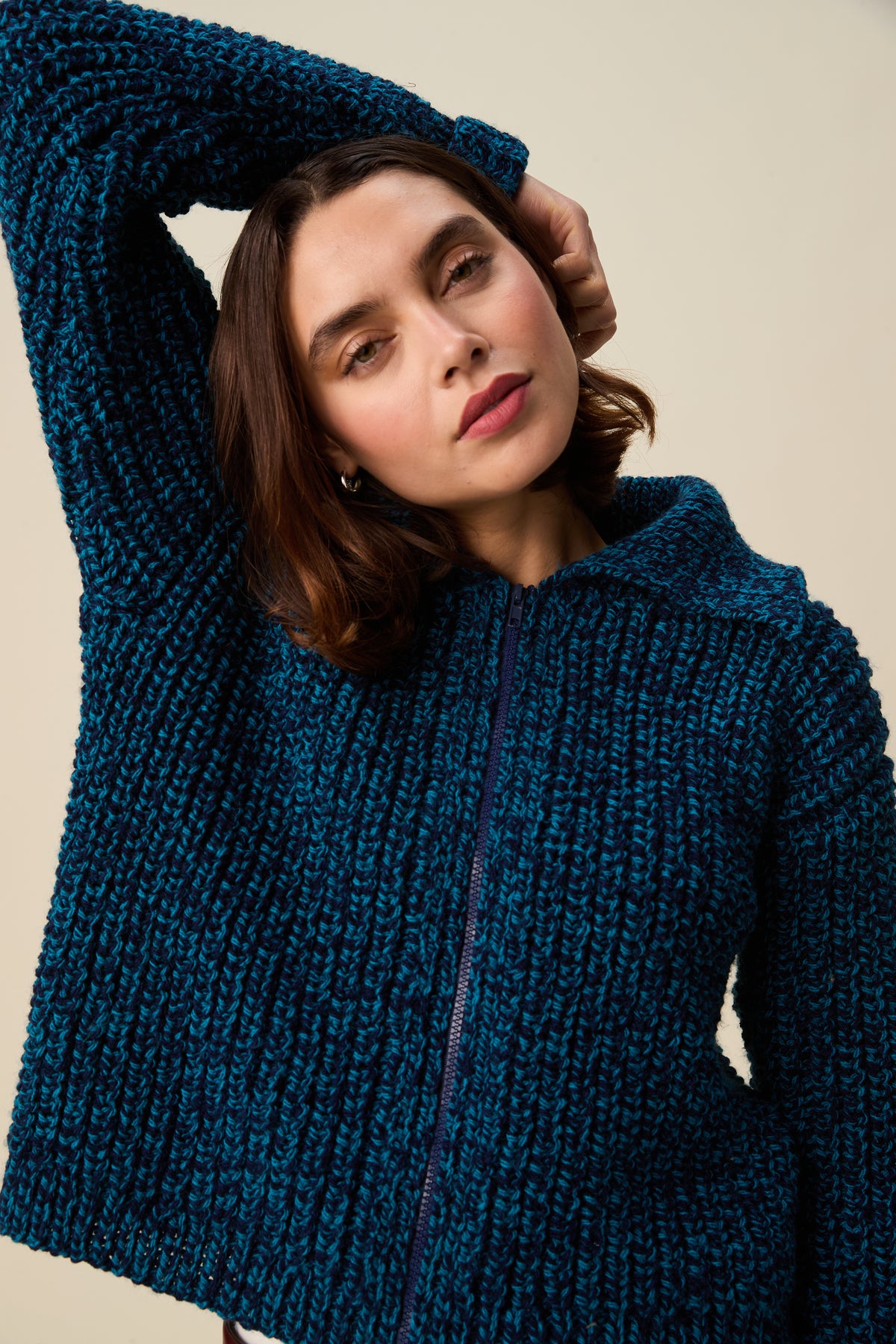 Hayfield Bonus Marl Chunky - Embrace collar cardigan design no 10949