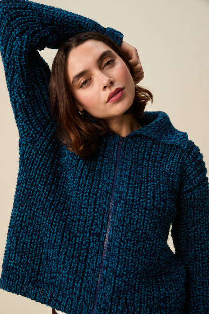 Hayfield Bonus Marl Chunky - Embrace collar cardigan design no 10949