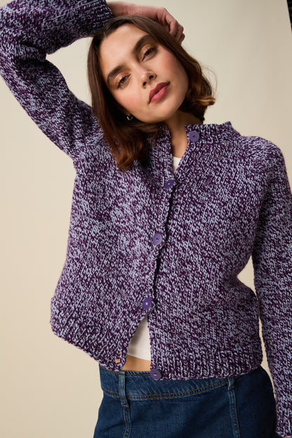 Hayfield Bonus Marl Chunky -Twirl round neck cardigan design no 10951