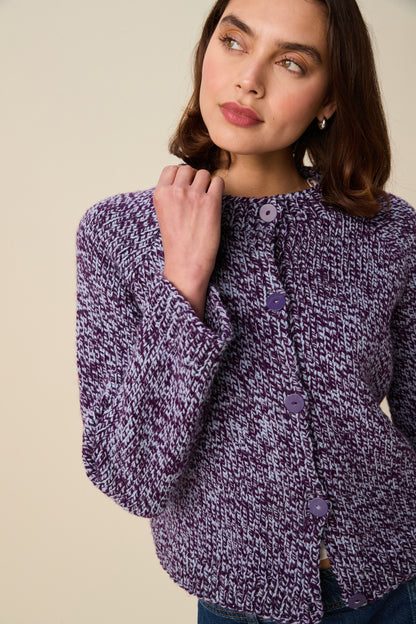 Hayfield Bonus Marl Chunky -Twirl round neck cardigan design no 10951