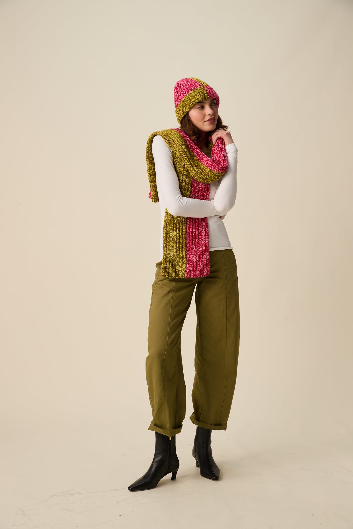 Hayfield Bonus Marl Chunky - Doubles hat & scarf set 10954