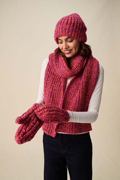 Hayfield Bonus Marl Chunky - Together hat, scarf & mitts 10955