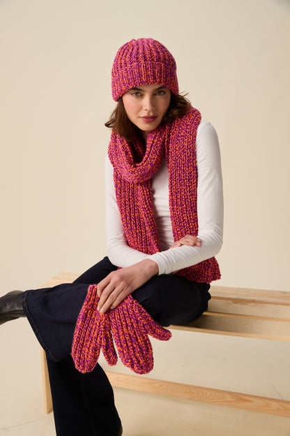 Hayfield Bonus Marl Chunky - Together hat, scarf & mitts 10955