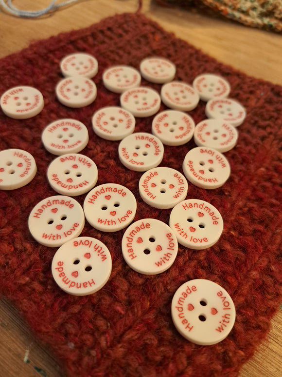 Handmade With Love Buttons
