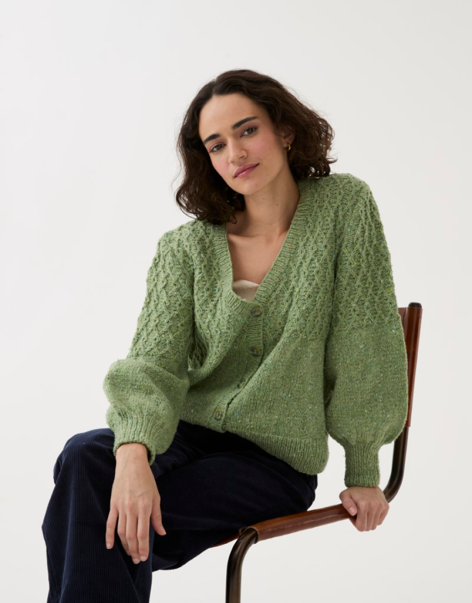 Sirdar - 10786 - Diamond Cable Cardigan - Loveful Recycled Tweed Blend DK