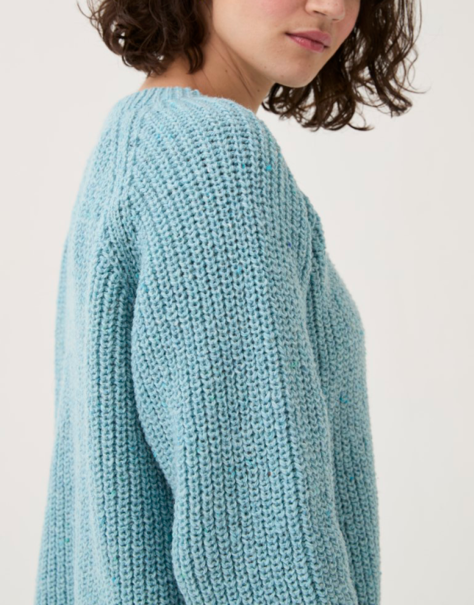 Sirdar - 10780 - Round Neck Ribbed Cardigan - Loveful Recycled Tweed Blend DK