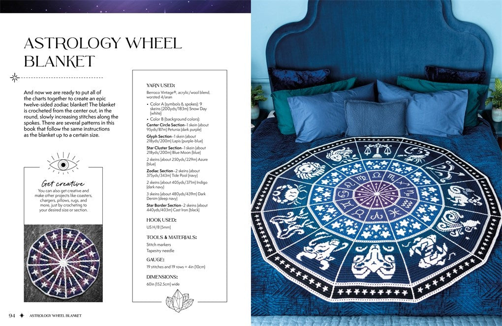 Zodiac Mosaic Crochet - A celestial guide to overlay colorwork by Alexis Sixel