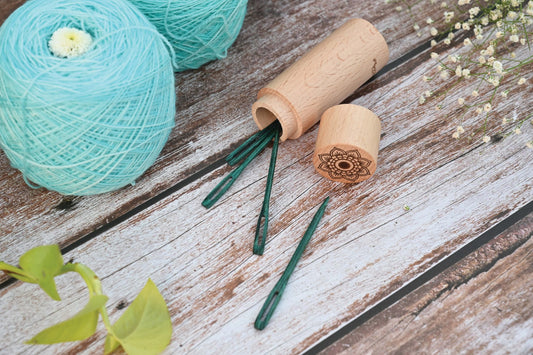 KnitPro The Mindful Collection: Teal Wooden Darning Needles