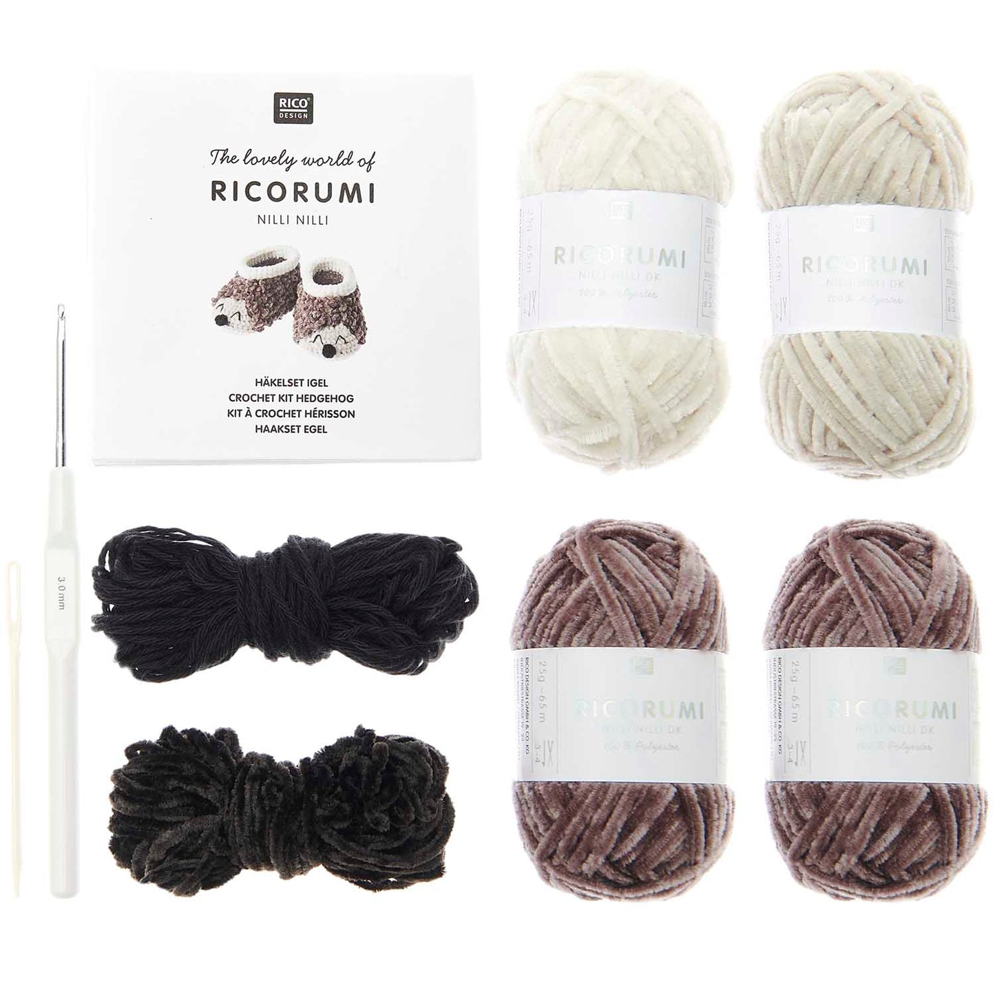 Ricorumi Crochet Kit - Hedgehog Bootees