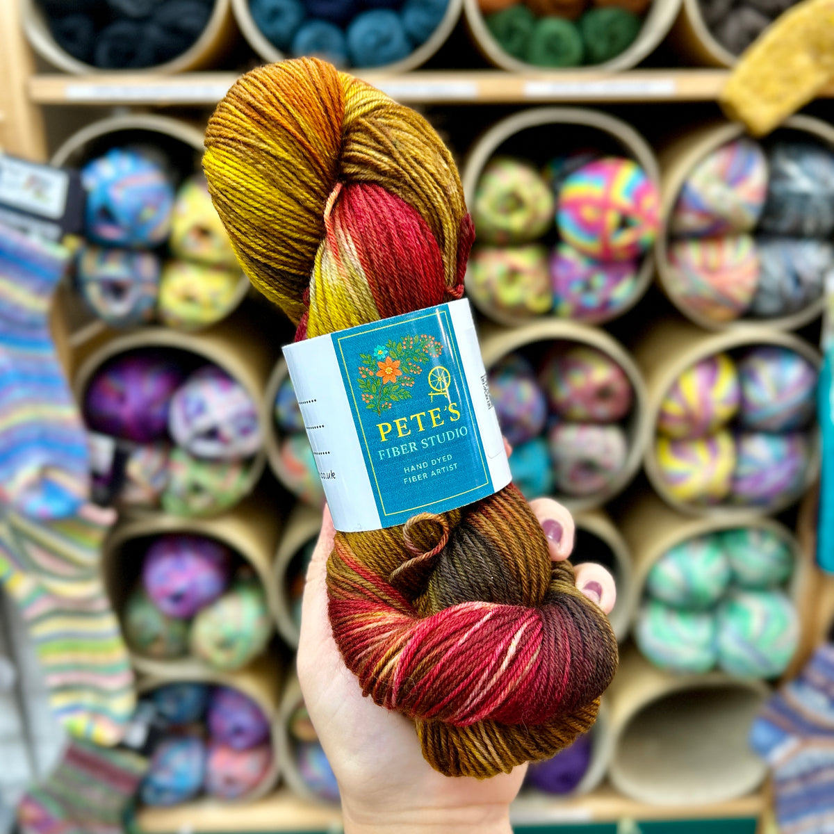 Pete's Fiber Studio - Hand Dyed Yarn 4 ply sock yarn 100g