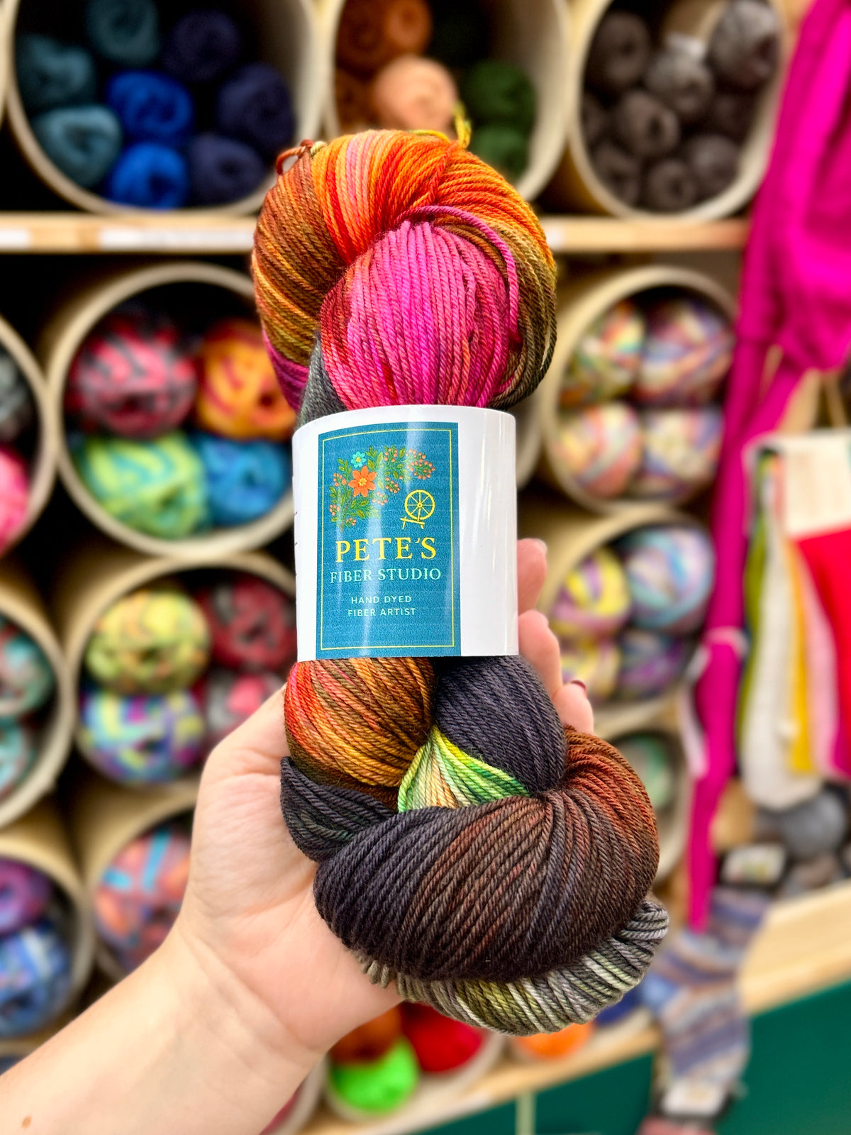 Pete's Fiber Studio - Hand Dyed Yarn 4 ply sock yarn 100g