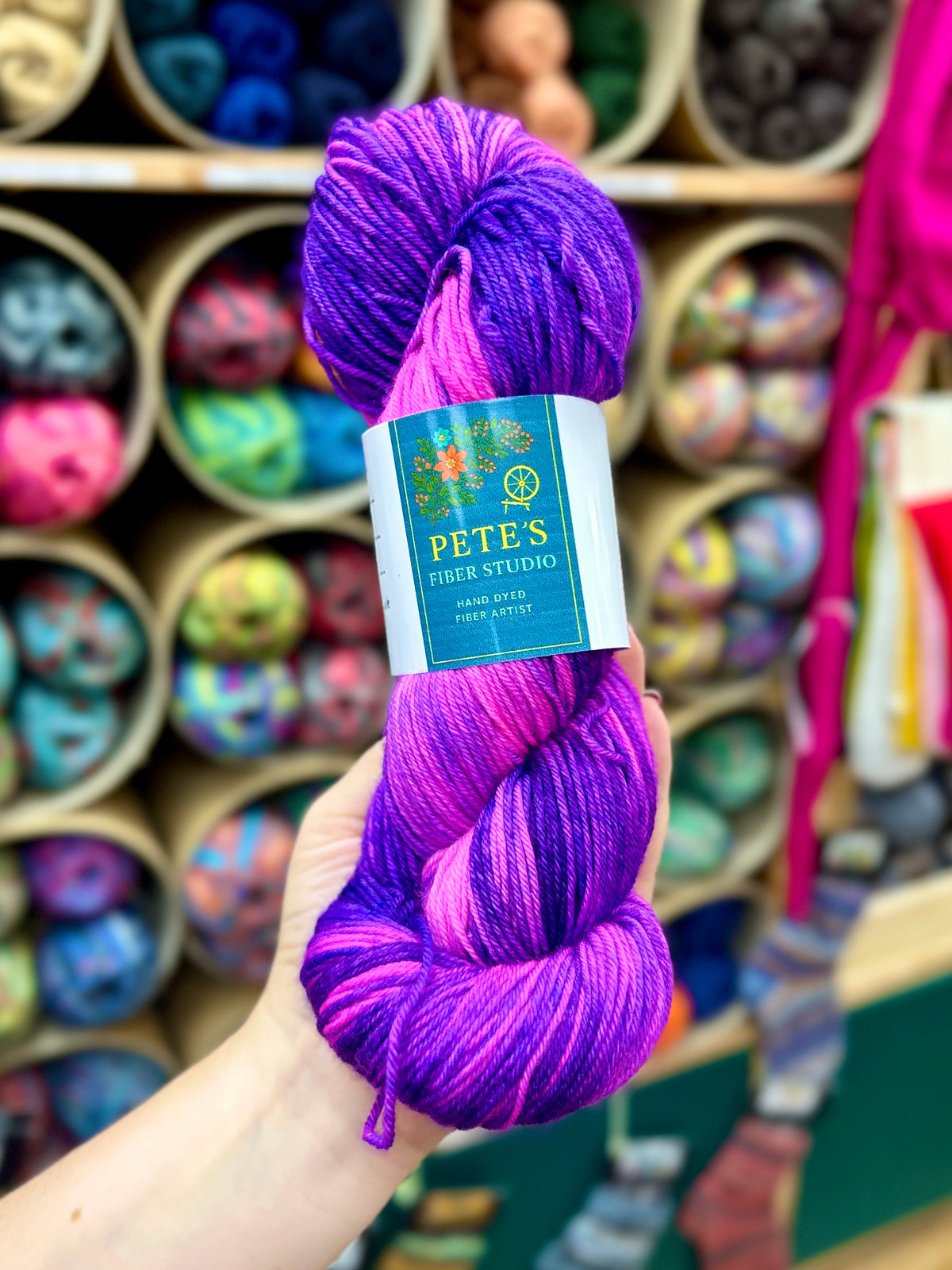 Pete's Fiber Studio - Hand Dyed Yarn 4 ply sock yarn 100g