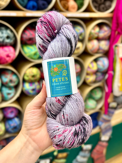 Pete's Fiber Studio - Hand Dyed Yarn 4 ply sock yarn 100g