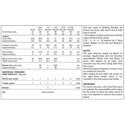 2767 - Jacket, Hat and Blanket DK